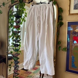 Vintage V&V Cotton White Chore Drawstring Pants 28”